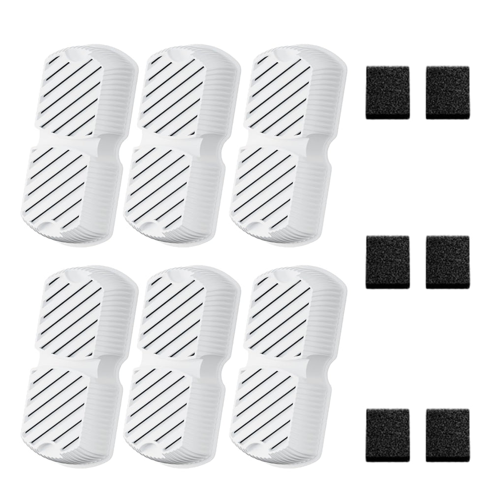 GROOKPET Dog Water Fountain Filters – 12-Pack Replacement with 6 Filters and 6 Sponges for 7L Fountain