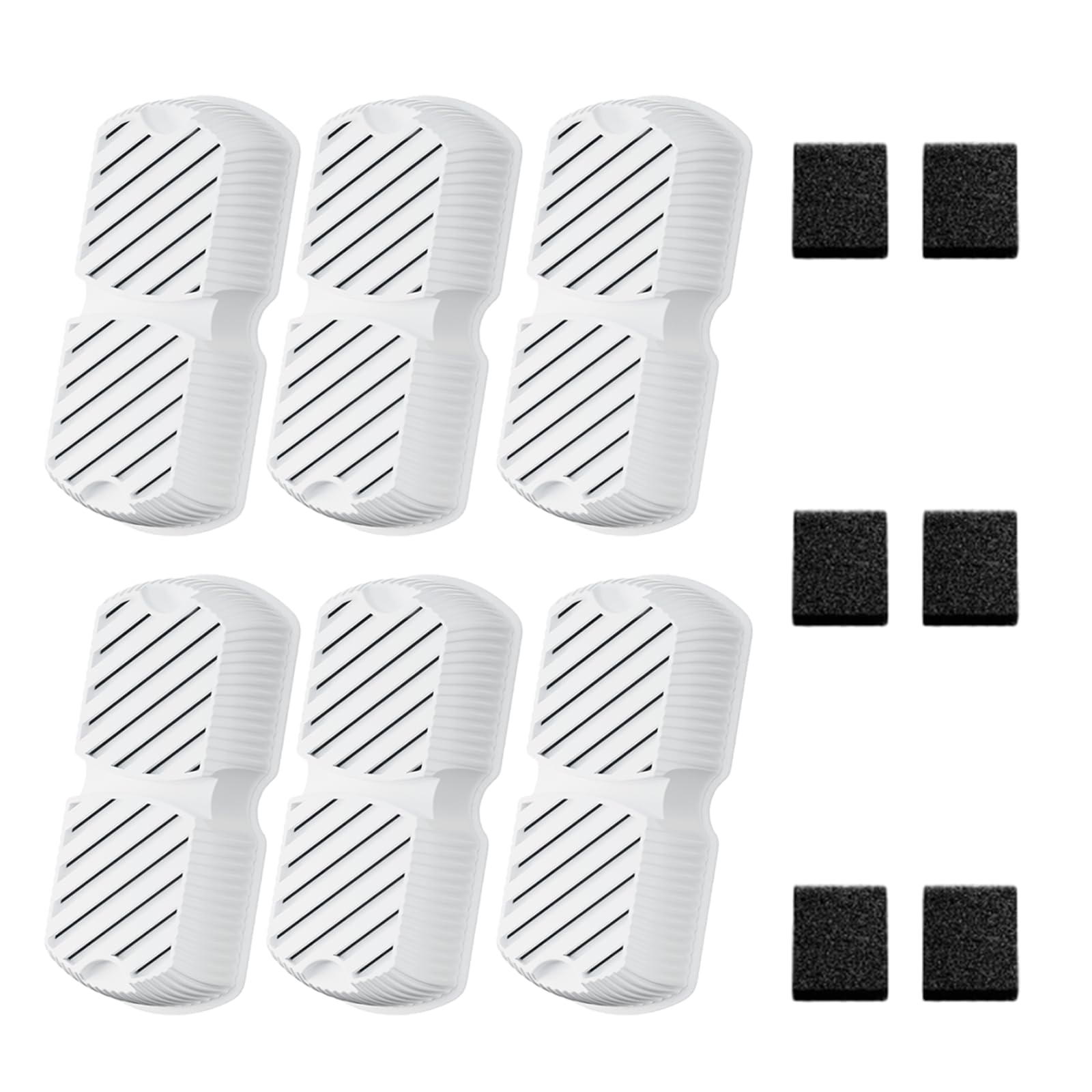 GROOKPET Dog Water Fountain Filters – 12-Pack Replacement with 6 Filters and 6 Sponges for 7L Fountain