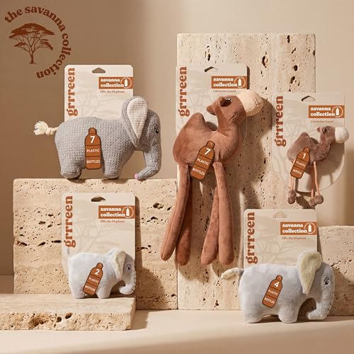 GRRREEN Calvin the Camel Jumbo Plush Dog Toy - Eco-Friendly 100% Recycled, for Large Dogs 50lbs+