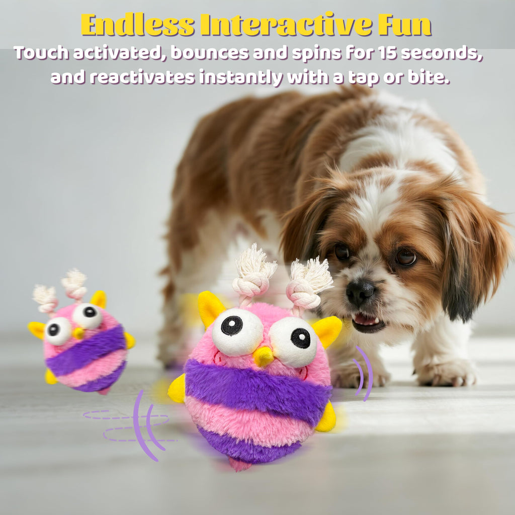 GUKCO Bee Moving Dog Toy – Rechargeable Interactive Toy with Motion-Activated Ball, 3 Play Modes, Recording & Silent Options for All Breeds