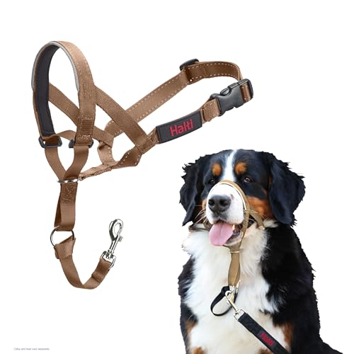 Halti Headcollar Size 4 Desert Sand – Gentle No-Pull Training for Large Dogs, Reflective & Padded