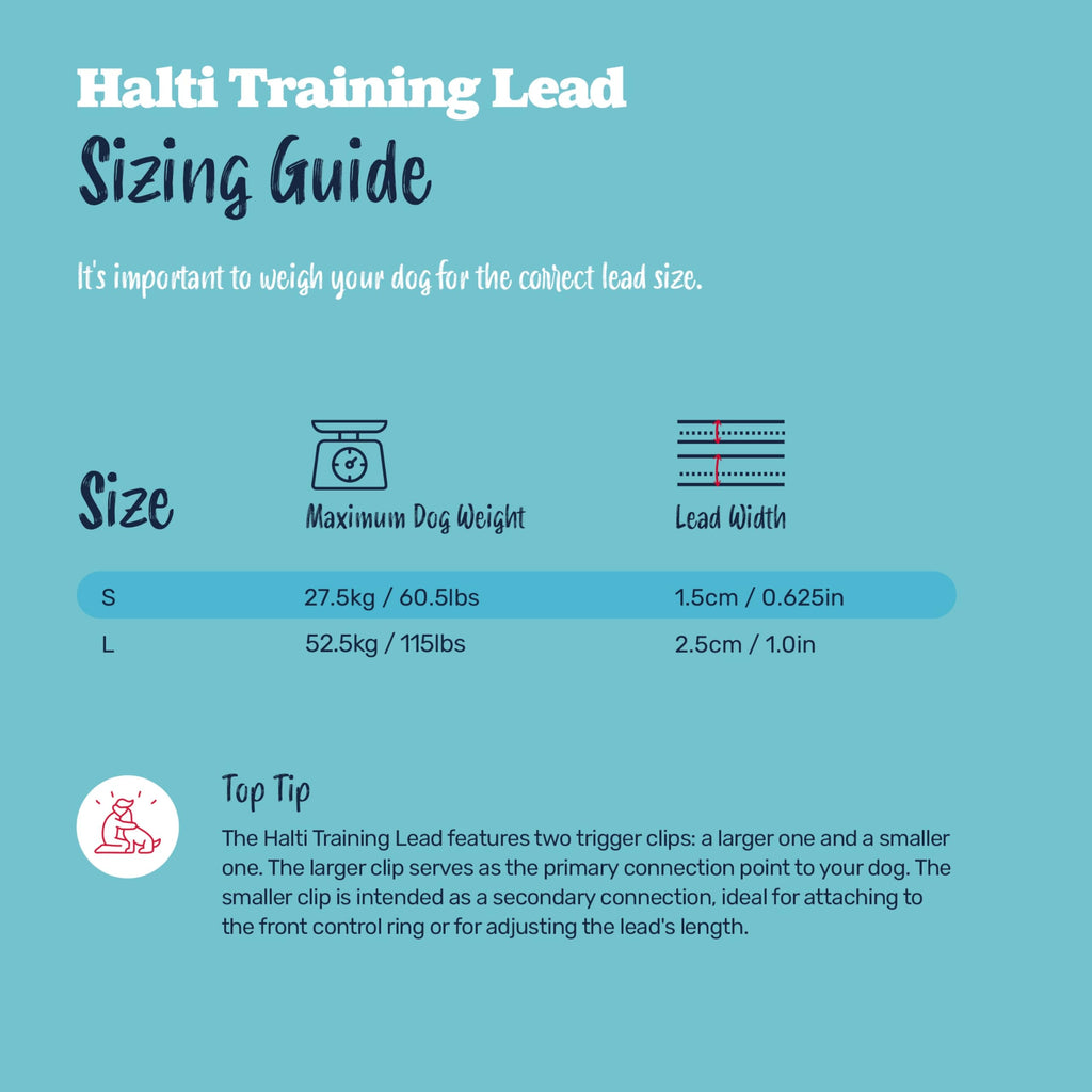 Halti Training Leash - Double-Ended Dog Leash for Anti-Pulling, Desert Sand, Small (2m)