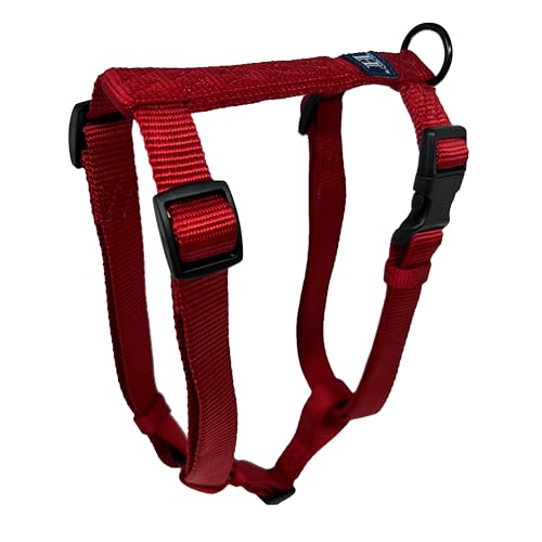 Hamilton Adjustable Nylon Dog Harness - Red, Size Small (5/8" x 12-20") for Puppies and Small Breeds
