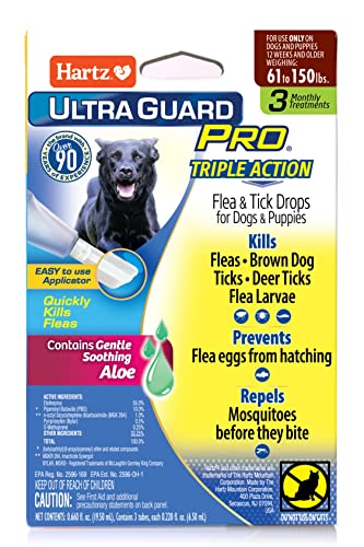 Hartz UltraGuard Pro Flea & Tick Topical Treatment for Large Dogs (61-150 lbs) - 3 Month Supply
