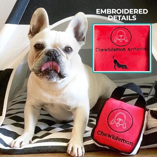 Haute Diggity Dog Chewlulemon Tote Plush Dog Toy – Parody Design with Squeaker, Machine Washable