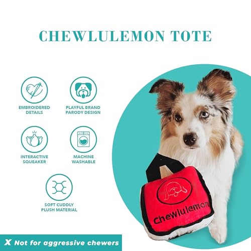 Haute Diggity Dog Chewlulemon Tote Plush Dog Toy – Parody Design with Squeaker, Machine Washable