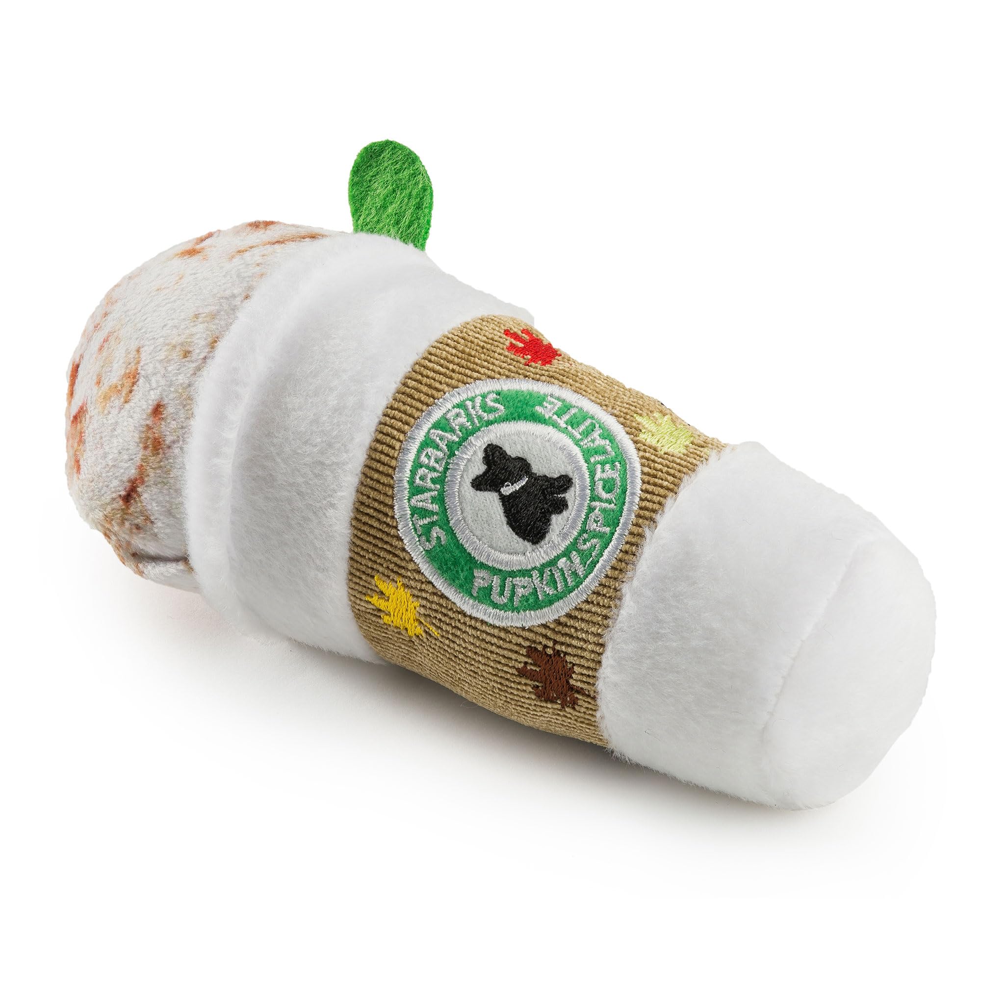 Haute Diggity Dog Starbarks Pupkin Spice Latte Plush Dog Toy – Squeaker, Machine Washable, 7 Inches