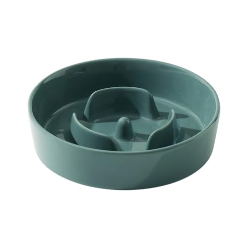 Havniva Ceramic Slow Feeder Dog Bowl - 0.9 Cup, 6.1 Inch, Non-Slip, Anti-Gulping for Small Breeds