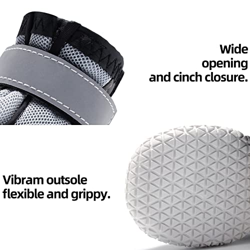 Hcpet Dog Boots Size 5 for Large Dogs – Breathable Nylon Paw Protectors for Hiking, Snow, and Hot Pavement
