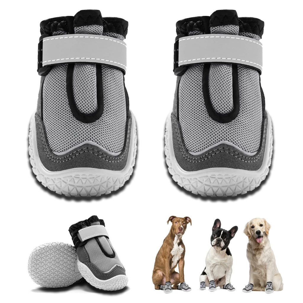 Hcpet Dog Boots Size 5 for Large Dogs – Breathable Nylon Paw Protectors for Hiking, Snow, and Hot Pavement
