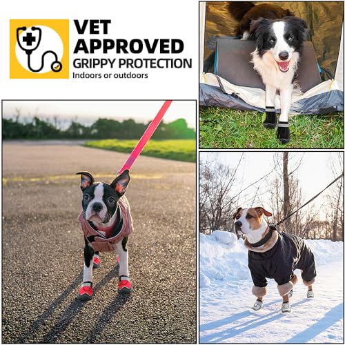 Hcpet Dog Boots Size 5 for Large Dogs – Breathable Nylon Paw Protectors for Hiking, Snow, and Hot Pavement