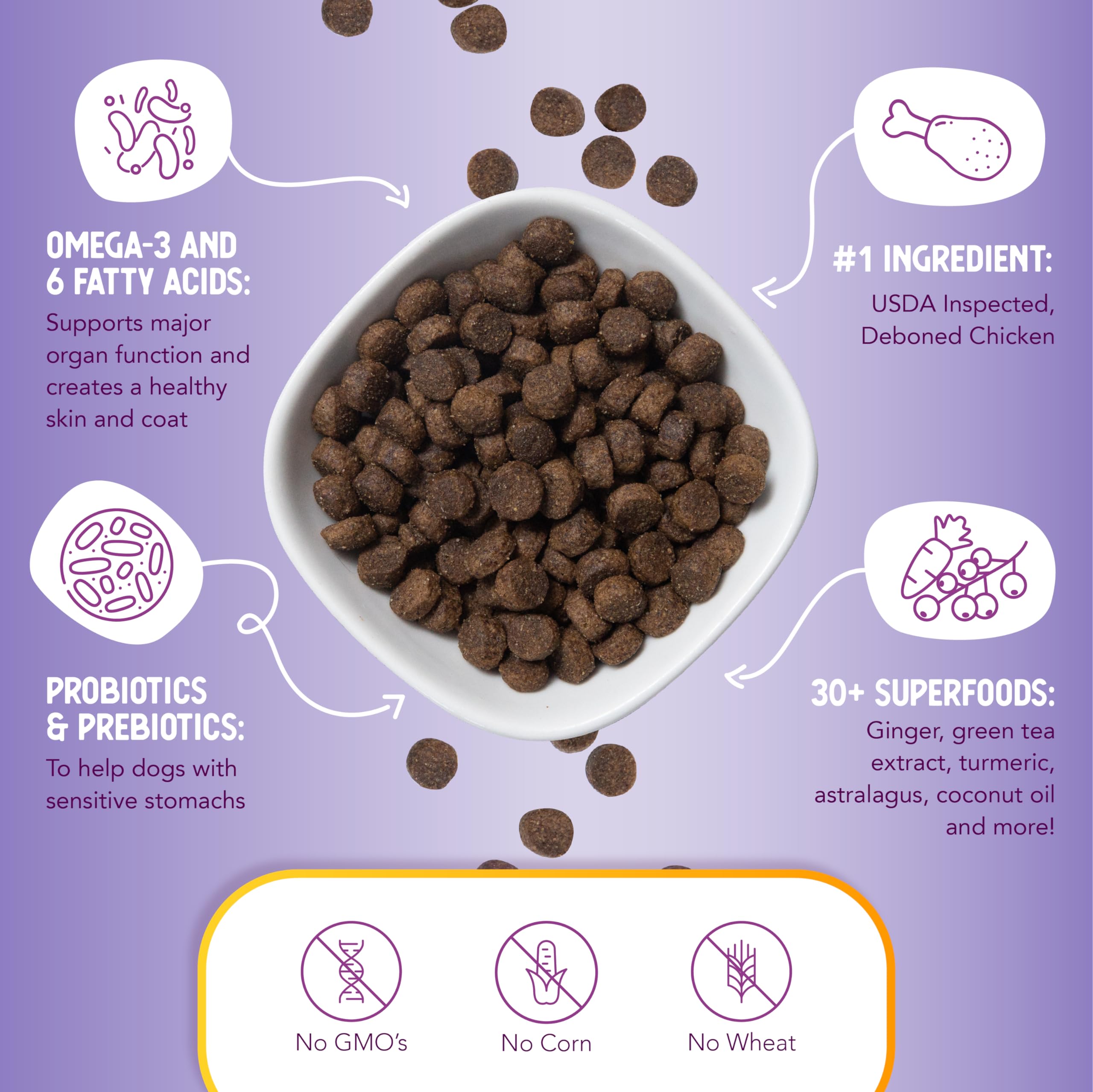 Health Extension Original Chicken & Brown Rice Dry Dog Food – Protein-Packed with Probiotics & Superfoods, 4 lb