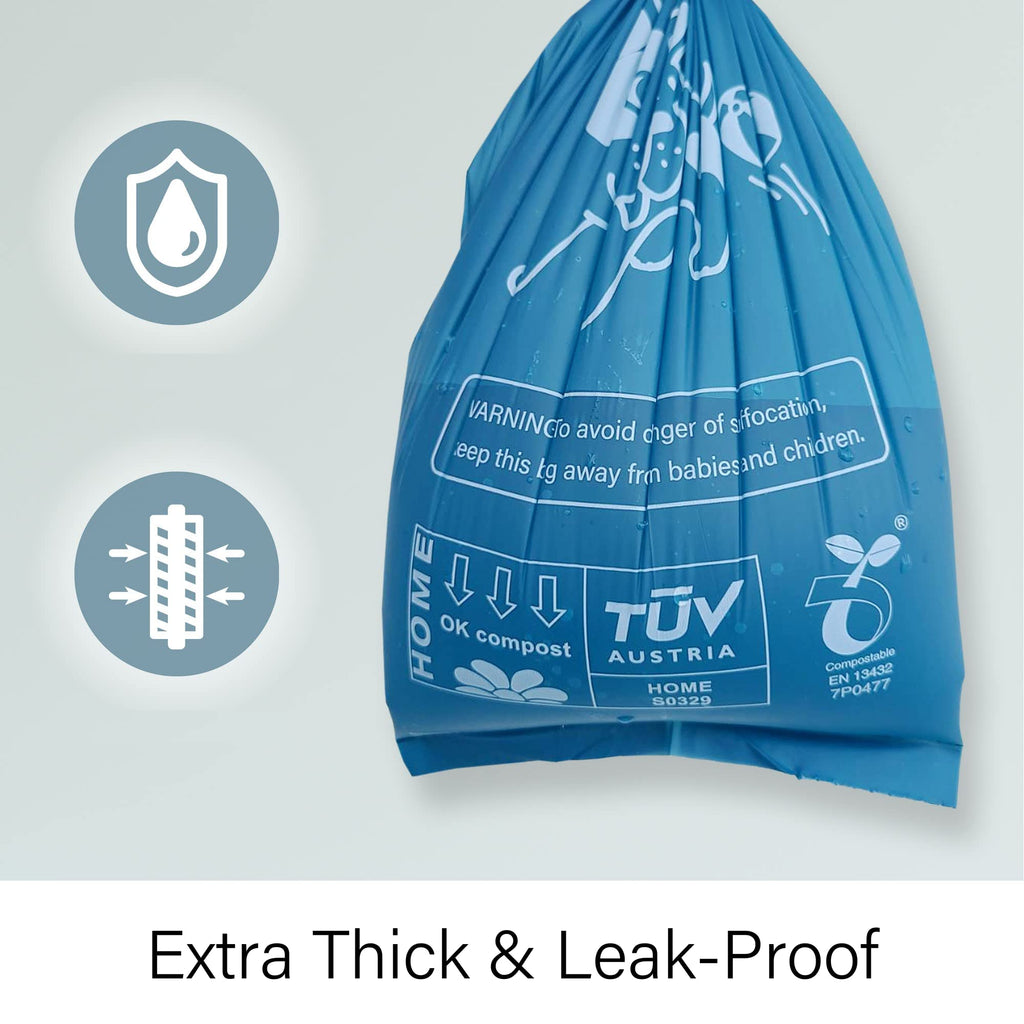 Heart of Tafiti 252 Count Dog Poop Bags with Handles, Extra Thick, Leak-Proof, Compostable, Unscented, 9x13 Inch
