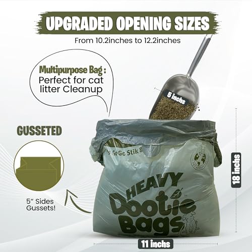 Heavy Dootie Bags with EZ Tie Handles – 100 Count, Large 2.8-Gallon Leakproof Pet Waste Bags for GoGo Stik Scoopers