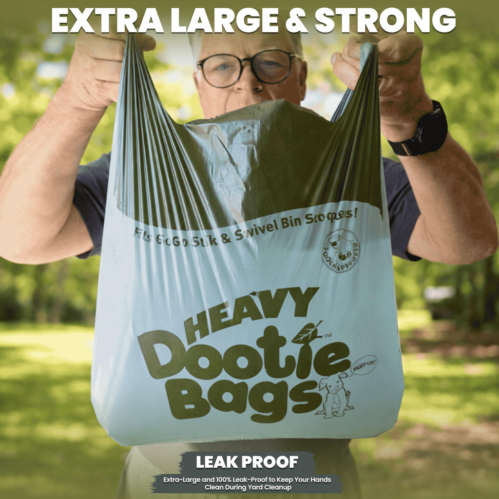 Heavy Dootie Bags with EZ Tie Handles – 100 Count, Large 2.8-Gallon Leakproof Pet Waste Bags for GoGo Stik Scoopers