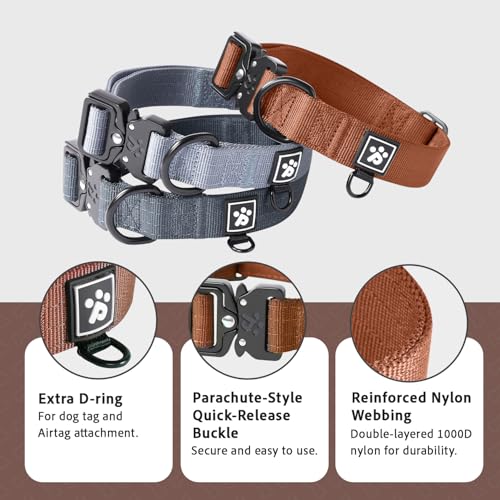 Heavy Duty Tactical Dog Collar for X-Large Dogs - Canyon Red, XL
