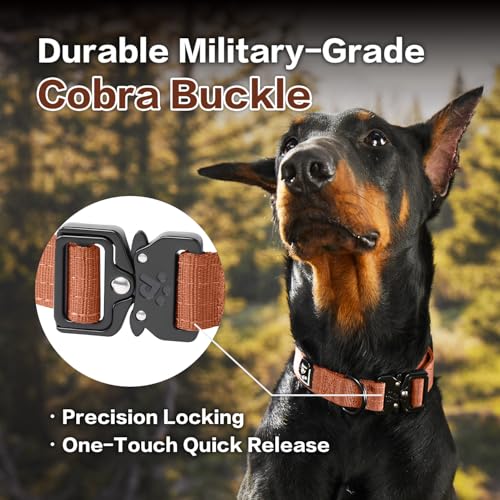 Heavy Duty Tactical Dog Collar for X-Large Dogs - Canyon Red, XL