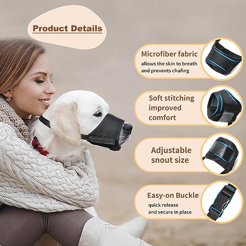 HEELE Soft Nylon Dog Muzzle XXL - Breathable, Adjustable, Anti-Biting for Large Dogs