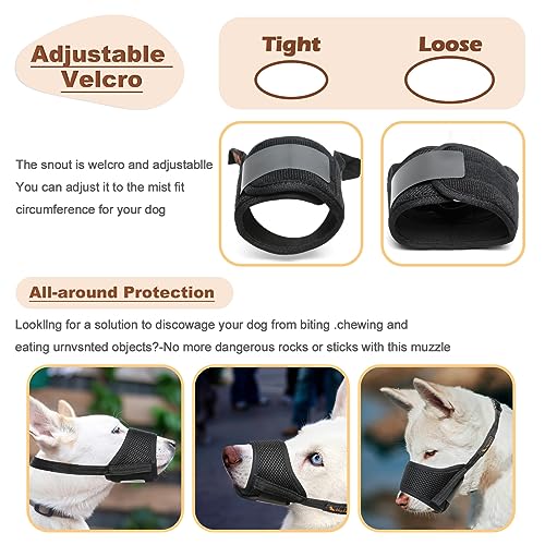 HEELE Soft Nylon Dog Muzzle XXL - Breathable, Adjustable, Anti-Biting for Large Dogs