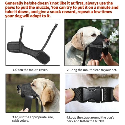 HEELE Soft Nylon Dog Muzzle XXL - Breathable, Adjustable, Anti-Biting for Large Dogs