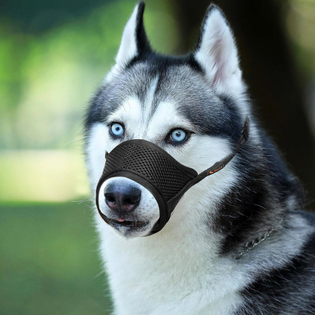 HEELE Soft Nylon Dog Muzzle XXL - Breathable, Adjustable, Anti-Biting for Large Dogs