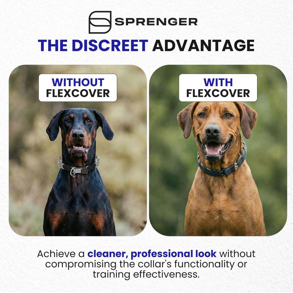 Herm Sprenger FLEXCOVER Prong Collar Cover (Black) – Cut-to-Fit TPE Sleeve for Ultra-Plus Training Collars, Sold as Pair