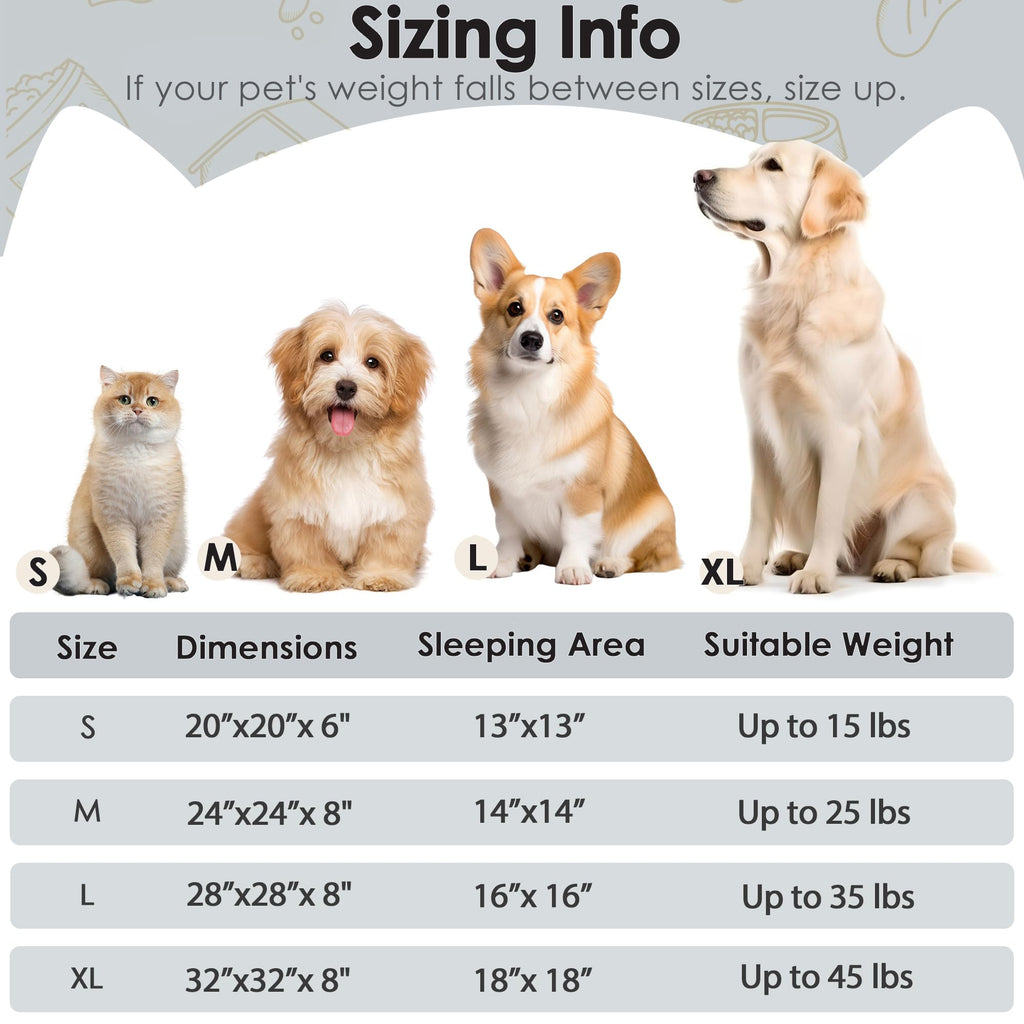 Hoewina Anti-Anxiety Donut Dog Bed for Small Dogs & Cats - Light Grey, 24 in