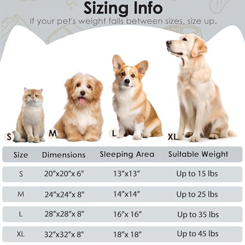 Hoewina Anti-Anxiety Donut Dog Bed for Small Dogs & Cats - Light Grey, 24 in