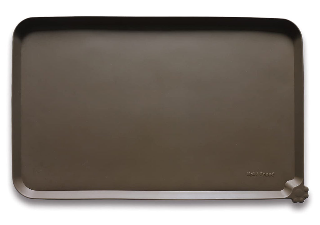 Hoki Found Silicone Pet Feeding Mat – Non-Slip, Waterproof, 19x12 Inches, Coffee