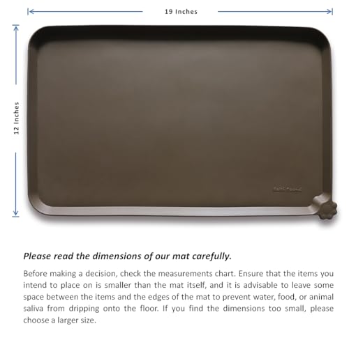 Hoki Found Silicone Pet Feeding Mat – Non-Slip, Waterproof, 19x12 Inches, Coffee
