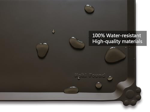 Hoki Found Silicone Pet Feeding Mat – Non-Slip, Waterproof, 19x12 Inches, Coffee