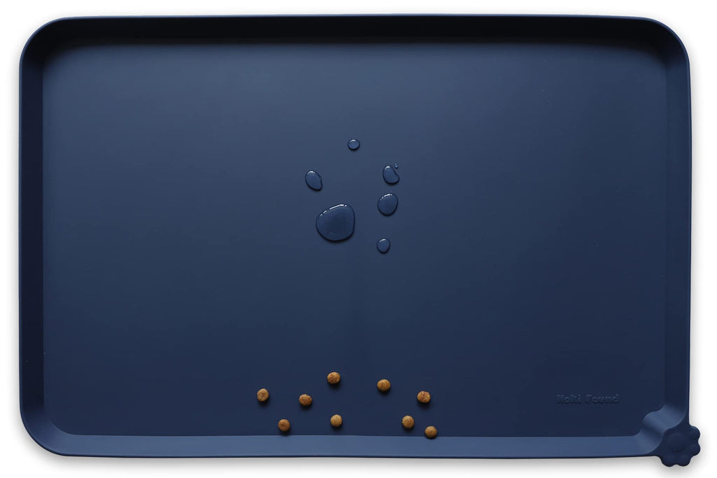 Hoki Found Silicone Pet Feeding Mat – Non-Toxic, High-Edge, French Navy