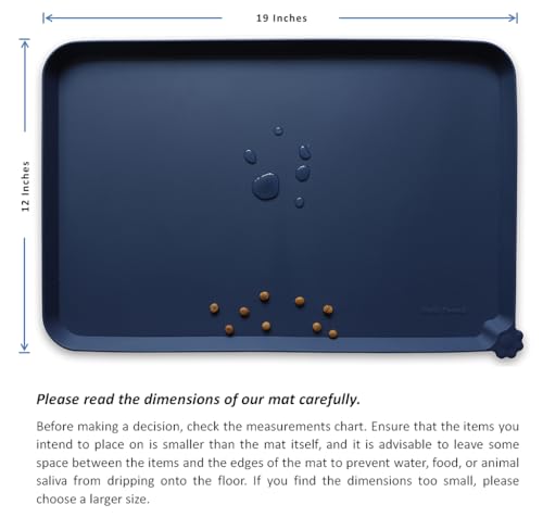 Hoki Found Silicone Pet Feeding Mat – Non-Toxic, High-Edge, French Navy