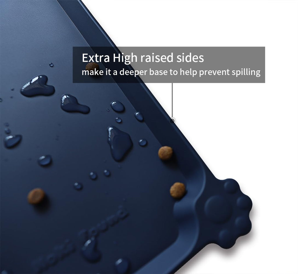 Hoki Found Silicone Pet Feeding Mat – Non-Toxic, High-Edge, French Navy