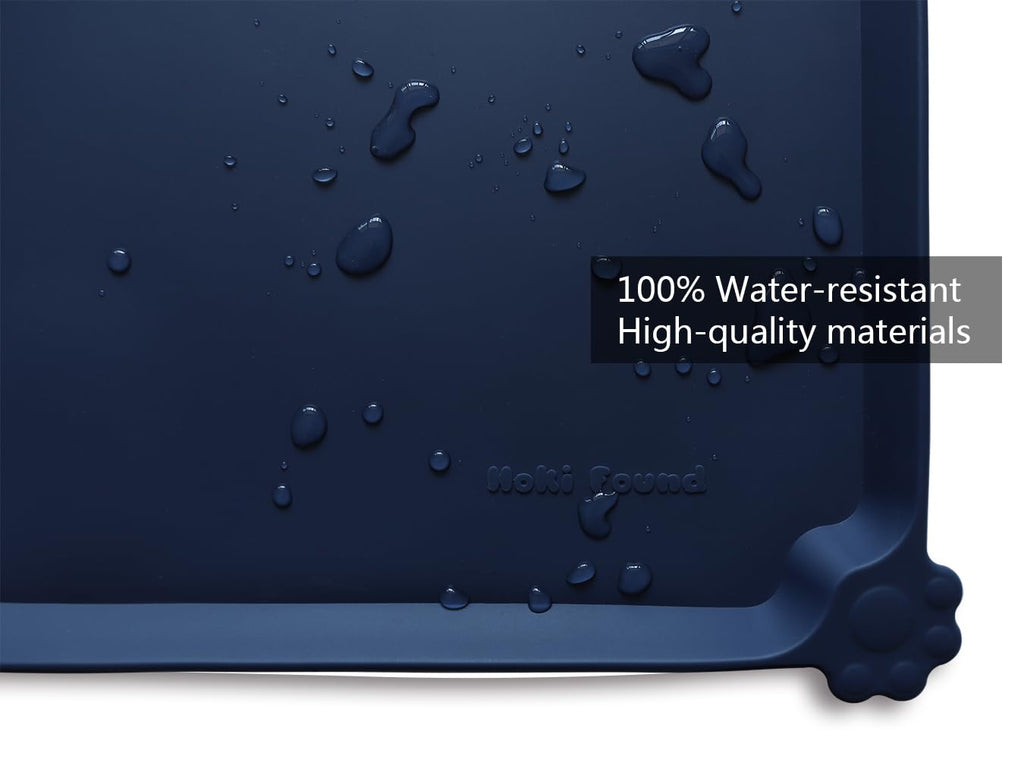 Hoki Found Silicone Pet Feeding Mat – Non-Toxic, High-Edge, French Navy
