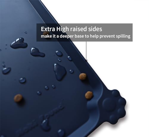 Hoki Found Silicone Pet Feeding Mat – Non-Toxic, High-Edge, French Navy