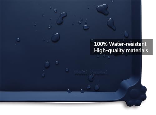 Hoki Found Silicone Pet Feeding Mat – Non-Toxic, High-Edge, French Navy