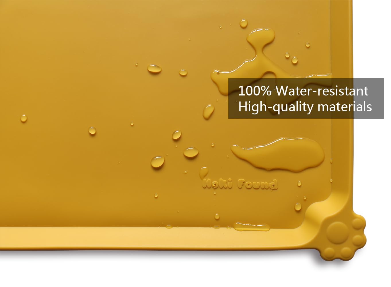 Hoki Found Silicone Pet Food Mat - Honey, 19x12 inch, Non-Toxic, Waterproof, Non-Skid Tray for Dogs and Cats
