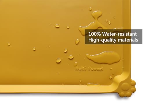 Hoki Found Silicone Pet Food Mat - Honey, 19x12 inch, Non-Toxic, Waterproof, Non-Skid Tray for Dogs and Cats