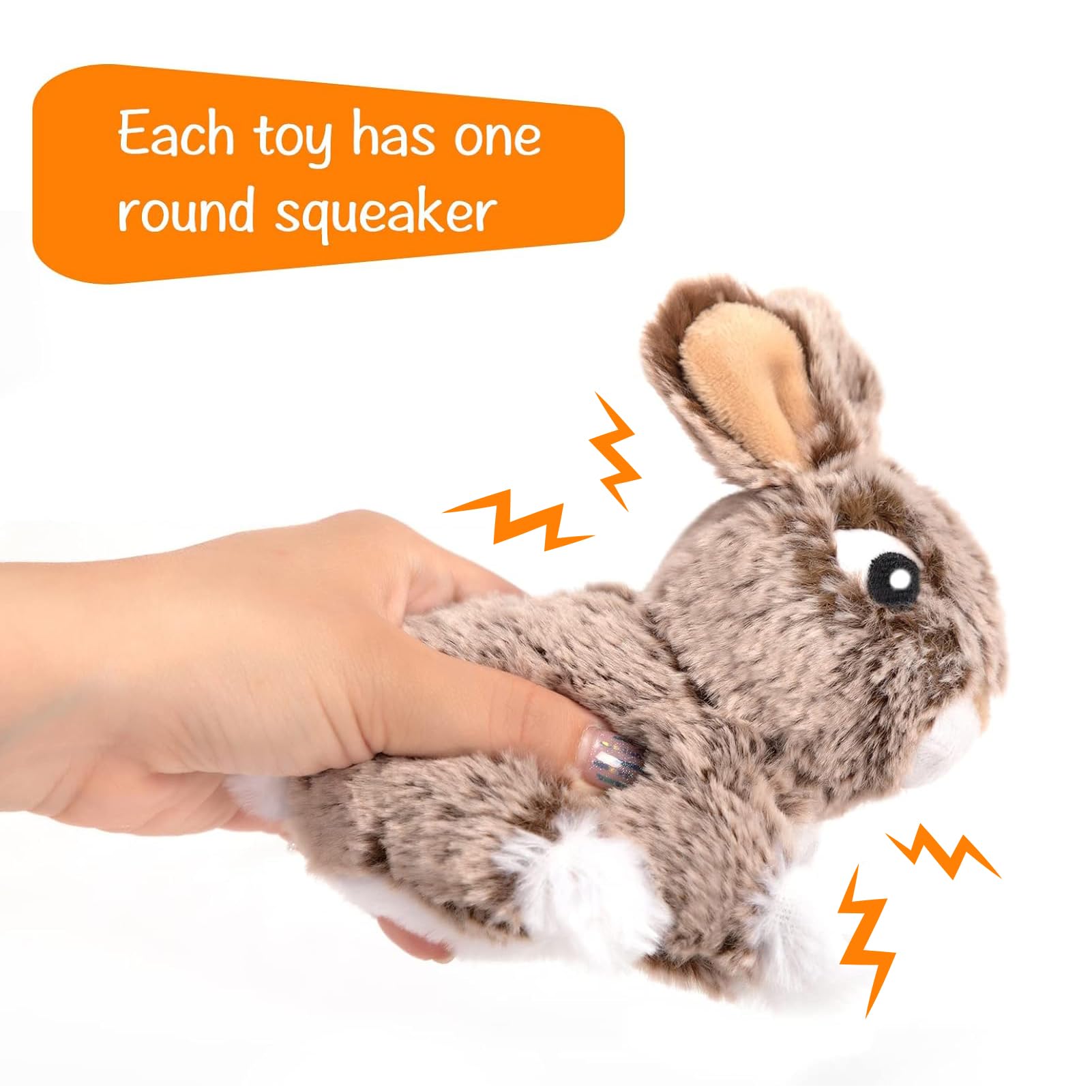 Hollypet Hide and Seek Squeaky Dog Toy – Interactive Plush Carrot with 3 Squeaky Rabbits