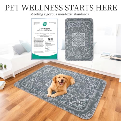 Homimp 2-Pack Reusable Dog Pee Pads, 36x41 Inch Washable Puppy Pads, Leakproof, Non-Slip, Grey
