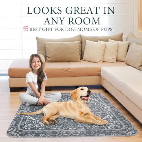 Homimp Reusable Dog Pee Pads 2-Pack (24"x36") – Washable, Waterproof, Non-Slip Training Mat for Puppies, Whelping, Crate & Couch – Grey