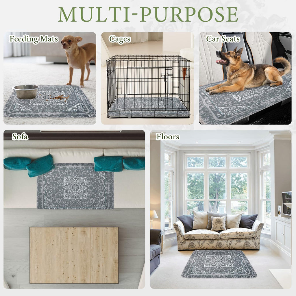 Homimp Reusable Dog Pee Pads 2-Pack (24"x36") – Washable, Waterproof, Non-Slip Training Mat for Puppies, Whelping, Crate & Couch – Grey