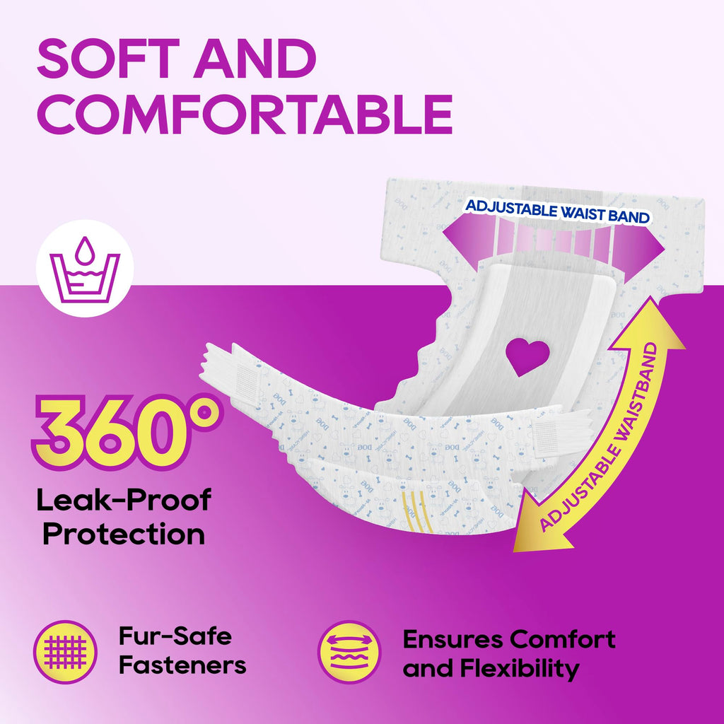 HONEY CARE All-Absorb Disposable Dog Diapers, Extra Small, 50 Count – Super Absorbent with Wetness Indicator