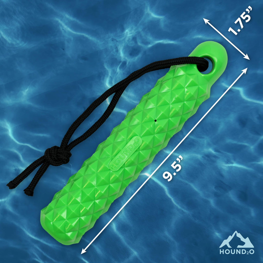 Hound2O Rope Bumper Floating Dog Toy with Squeaker – Bright Green Fetch Toy