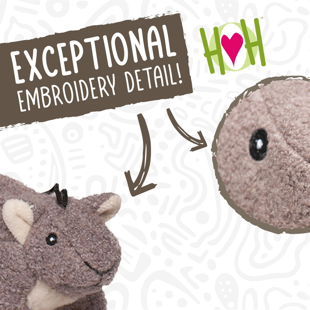 HuggleHounds Lil Feller Squirrel Plush Dog Toy - Soft Corduroy & Faux Fur with Squeaker, Small