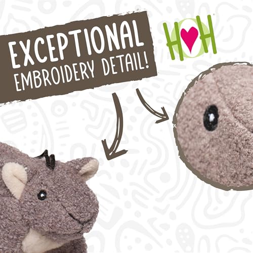 HuggleHounds Lil Feller Squirrel Plush Dog Toy - Soft Corduroy & Faux Fur with Squeaker, Small