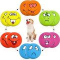 Hungdao 12 Pack Small Dog Squeaky Balls - Latex Rubber Smile Face Emoticon Toys for Small Medium Dogs, Interactive Chewing Balls Bulk