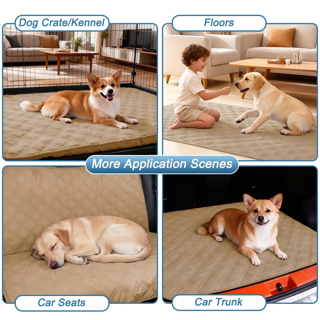 hyha Waterproof Dog Blanket 30x70 - Reversible Pet Bed Blanket & Sofa Cover, Camel/Beige
