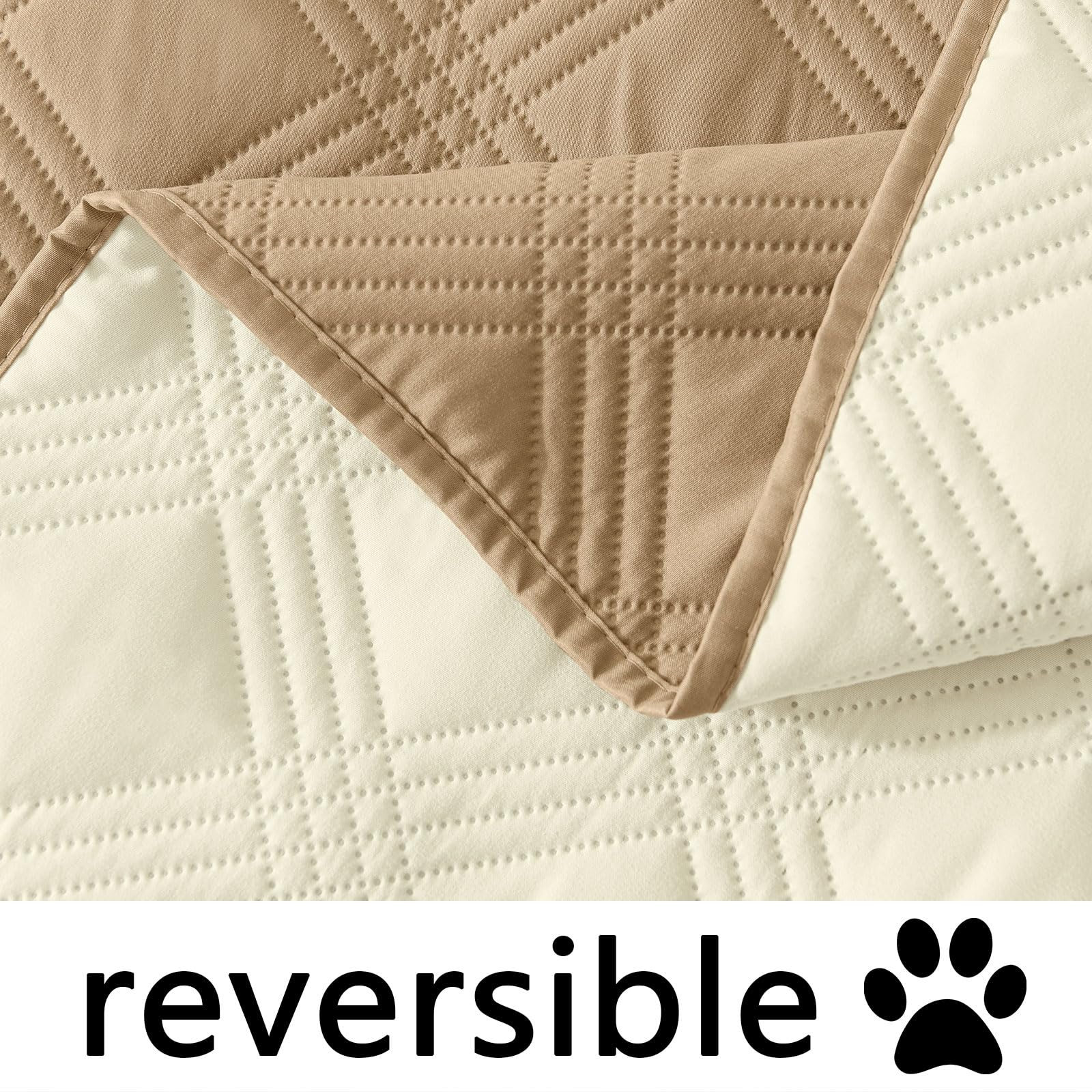 hyha Waterproof Dog Blanket 30x70 - Reversible Pet Bed Blanket & Sofa Cover, Camel/Beige